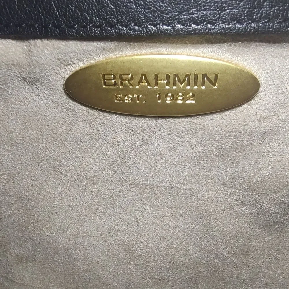 Brahmin Tuscan vintage croc-embossed satchel crossbody EUC